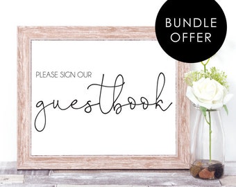 Wedding Printable | Please Sign Our Guest Book | Programs Please Take One | Downloadable PDF | Wedding Printable Sign Bundle Offer