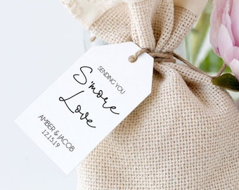 S'more Wedding Favor Tags & Ties | Wedding Favor Tags | S'more Love - Set of 24 Tags