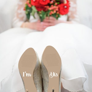 Shoe Decals, Wedding Sticker Decals for Your Shoes, I'm Hers & I'm His Shoe Decals image 4