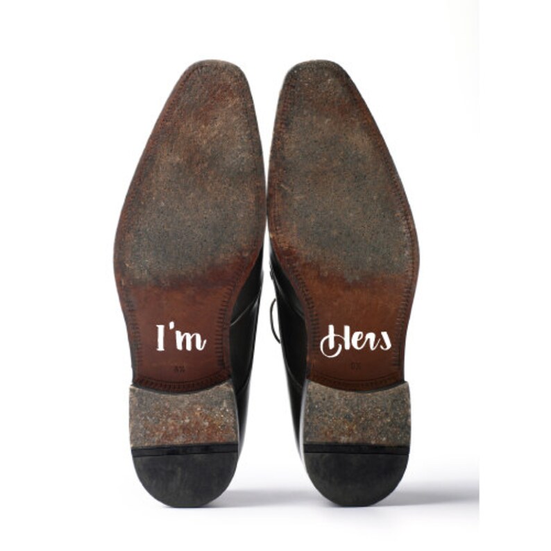 Shoe Decals, Wedding Sticker Decals for Your Shoes, I'm Hers & I'm His Shoe Decals image 3