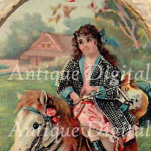 Cartão postal de aniversário antigo, imagem digital para download para fazer cartões, diário de lixo, decoupage, scrapbooking, pônei e cachorro