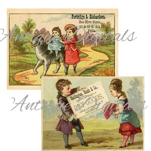 Instant Download Victorian Advertising Trade Cards Set 2 | A4/8.5x11 RGB & CMYK for Vintage Decor and Crafting