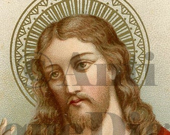 Antique Jesus Prayer Card, 1910s, Digital Download