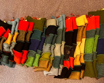 Upcycled recycled fingerless texting arm warmers sweater gloves mittens Katwise inspired