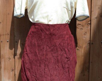 Burgundy Suede Skirt