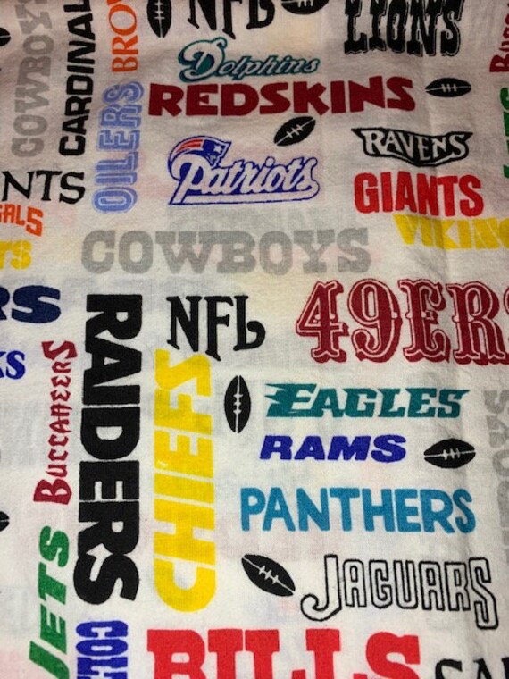 Major League Football Team Names Quilting Cotton 1 Yrd 60 Wide