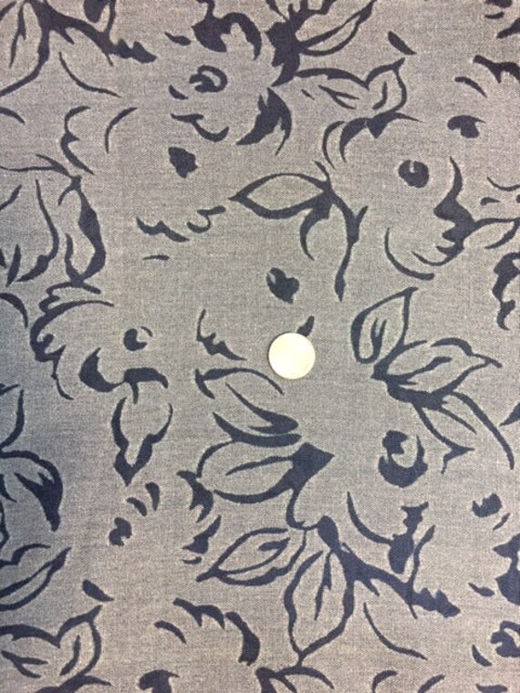 Lightweight Drapery Fabric Grey Navy Fabric 2 75 Yards Etsy
