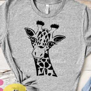 Giraffe Svg, Giraffe Face Svg, Fun Giraffe Svg, Safari Kids Svg, Giraffe Shirt Desgin Cute Fun Svg, Eps, Dxf, Png Circut Silhouette Digital