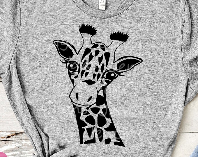 Giraffe Svg, Giraffe Face Svg, Fun Giraffe Svg, Safari Kids Svg, Giraffe Shirt Desgin Cute Fun Svg, Eps, Dxf, Png Circut Silhouette Digital