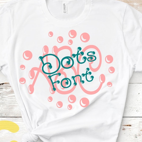 Dots Font Design Files Alphabet SVG, DXF, Eps, Cricut, Silhouette, Dot Font Monogram SVG Font, Digital Cut Files, Instant Download