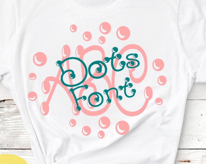 Dots Font Design Files Alphabet SVG, DXF, Eps, Cricut, Silhouette, Dot Font Monogram SVG Font, Digital Cut Files, Instant Download