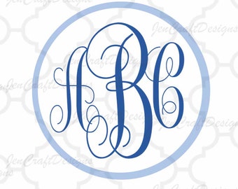 Curly monogram, Round Font SVG, DXF Eps, jpg Alphabet Cuttable svg, interlocking font. Silhouette, Cricut design space Instant Download