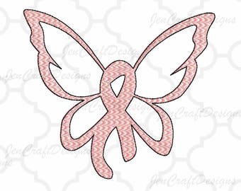Awareness Ribbon with wings Embroidery Monogram Frame  INSTANT DOWNLOAD digital file in Exp, Hus, Jef, Pes, Vip and Xxx