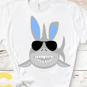 Easter Shark Bunny Ears Svg, Easter Shark Svg, Easter Svg, shark cut File Shirt design Iron on Sublimation svg png dxf Silhouette cricut