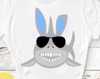 Easter Shark Bunny Ears Svg, Easter Shark Svg, Easter Svg, shark cut File Shirt design Iron on Sublimation svg png dxf Silhouette cricut