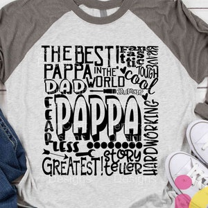 Papai SVG, Papai Avô SVG, tipografia, arte de palavras, Vovô Super Pata, o Grande Homem, Sublimação - Design de Camisa com Arquivo de Corte SVG, Eps, Dxf, PNG