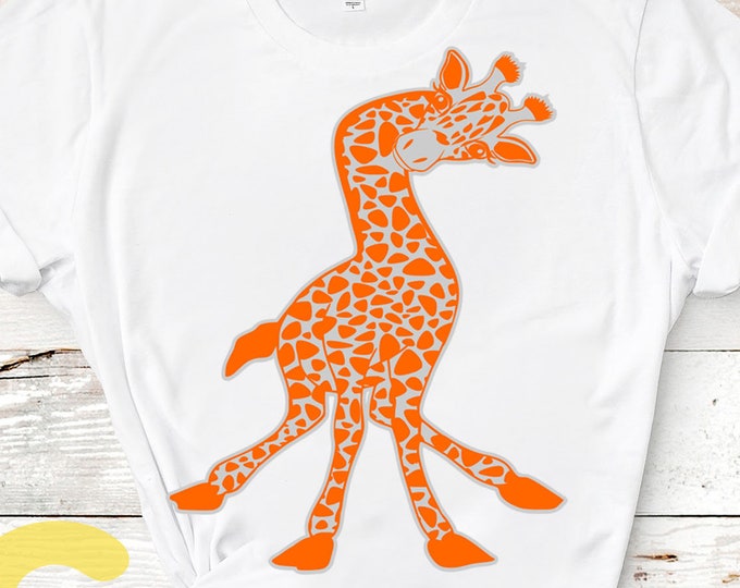 Giraffe Svg, Giraffe Face Svg, Fun Giraffe Svg, Safari Kids Svg, Giraffe Shirt Desgin Cute Fun Svg, Eps, Dxf, Png Circut Silhouette Digital