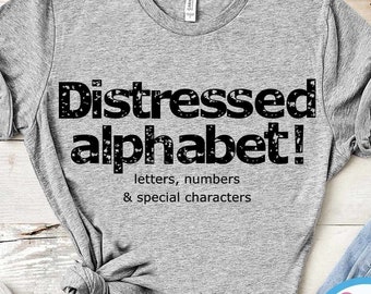 Distressed font svg, grunge font, alphabet svg, Vintage font svg, monogram font numbers, distressed numbers svg, cricut, silhouette Eps Dxf