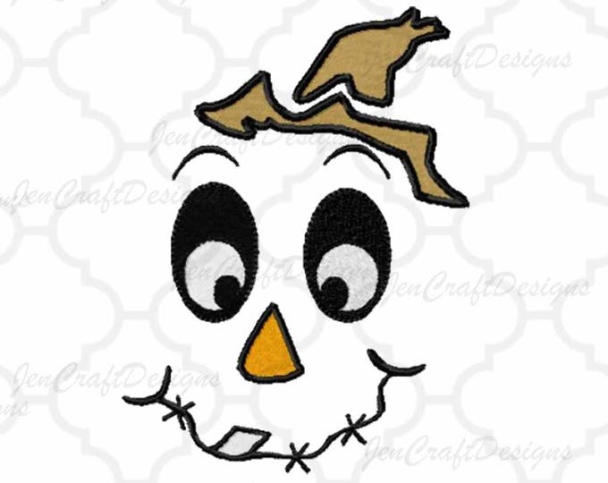 Scarecrow Face #3 Embroidery design,bow tie, Male hat Fall Instant Download digital file in DST, EXP, HUS, Jef, Pes, Vip and Xxx