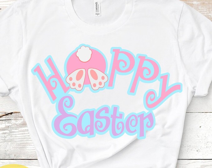 Happy Easter SVG Hoppy Easter, Basket design, Easter Rabbit Svg File digital cut file Easter Basket svg, Dxf, Eps Png Instant Download