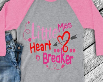 Little Miss Heart Breaker SVG, Valentine's Day Svg, Valentine Svg, Heart, Baby Girl, Love, Toddler, Svg, Dxf, Eps, Png, Cricut, Silhouette