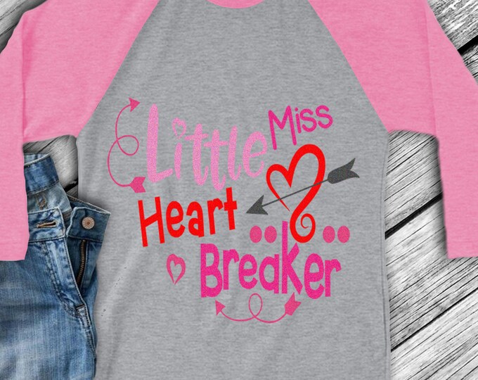 Little Miss Heart Breaker SVG, Valentine's Day Svg, Valentine Svg, Heart, Baby Girl, Love, Toddler, Svg, Dxf, Eps, Png, Cricut, Silhouette