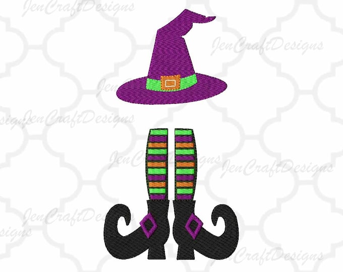 Witch Legs Embroidery Design #2 Halloween, Fall Instant Download digital file in EXP, HUS, Jef, Pes, Vip and Xxx