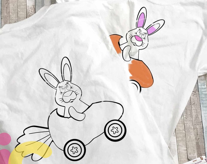 Digi Stamp Easter svg, Bunny Coloring svg, Easter png print svg cut file Easter Rabbit, New baby, svg eps dxf Sublimation png