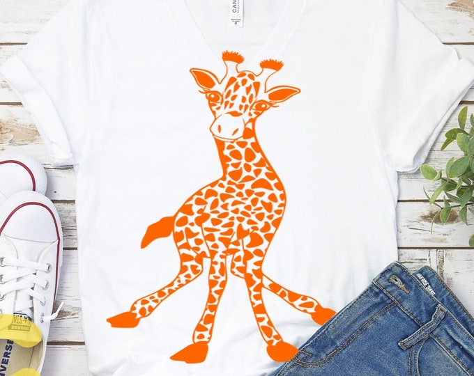 Giraffe Svg, Giraffe Face Svg, Fun Giraffe Svg, Safari Kids Svg, Giraffe Shirt Desgin Cute Fun Svg, Eps, Dxf, Png Circut Silhouette Digital