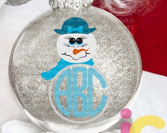 Snowman Monogram svg Popular Girl Snowman face Svg, Christmas SVG Snow Man Digital cut file Dxf Eps Png Instant Download