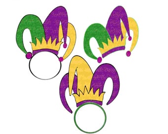 Mardi Gras Jester Hat Monogram SVG: New Orleans Cut File