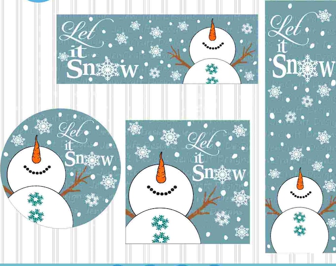 Snowman svg, Let it Snow sign bundle SVG Winter Snowman design looking up, silhouette cut fles, cricut Svg, Eps Dxf Png laser Clipart