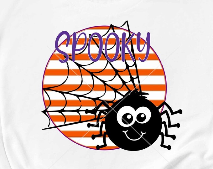 Spooky Spider Halloween Png Boy sublimation designs Trick or Treat Shirt PNG, Tshirt Design, Halloween Design Print File 300 dpi 12" high