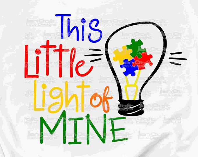 Puzzle Autism awareness SVG, This little light of mine svg, Autism Svg Proud Mom Dad Pride Proud Svg Eps Dxf Png Cricut Silhouette Cut files