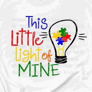 Puzzle Conciencia del autismo SVG, Esta pequeña luz mía svg, Autismo Svg Orgulloso Mamá Papá Orgullo Orgulloso Svg Eps Dxf Png Cricut Silhouette Cut archivos
