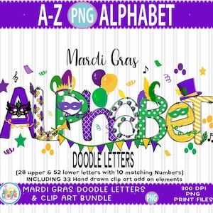 Mardi Gras Sublimation Doodle Letters png Hand Drawn alpha pack Alphabet A - Z Set Sublimate Design Printable png Font Pink White Font