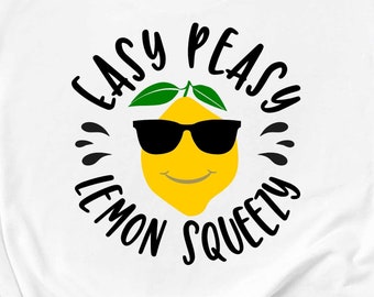 Easy Peasy Lemon Squeezy, Summer fun digital cut files, SVG, DXF, EPS, Png instant download Iron on Design Cut file Cricut Silhouette