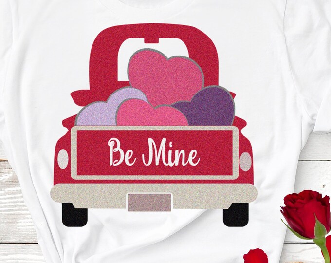 Valentine truck Svg Heart Truck SVG Antique Vintage truck SVG, classic valentine truck svg DXF, eps, png Cut File for Silhouette, Cricut
