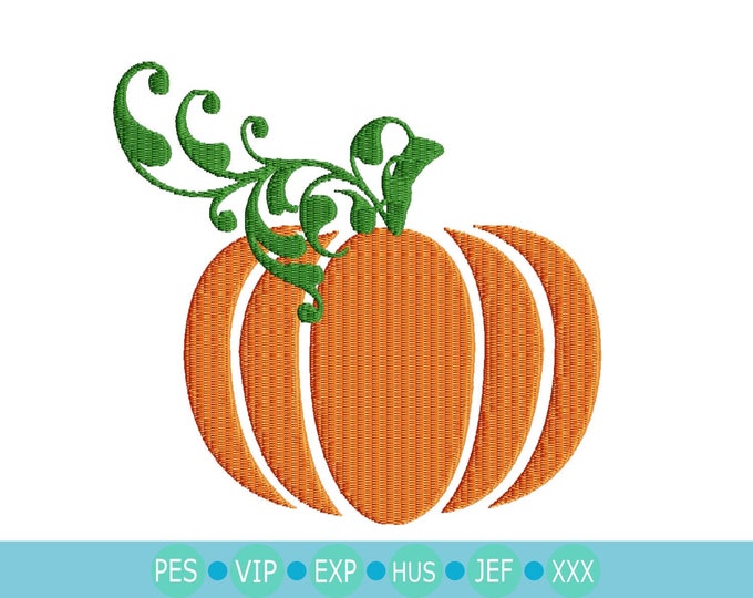 Pumpkin Embroidery Design Thanksgiving, Fall INSTANT DOWNLOAD digital file in  Exp, Hus, Jef, Pes, Vip and xxx