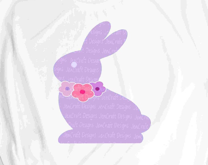 Floral Bunny Svg, Easter Bunny Svg, Chocolate Rabbit Svg, eps, dxf, Spring SVG, EPS, DXF, Svg, Png, Cricut, Silhouette clip art