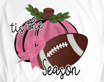 Pink Pumpkin Football Sublimation Design: Breast Cancer Awareness (PNG)