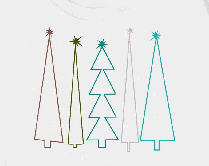 Minimalist Christmas Tree Svg, Christmas svg, xmas trees, Handrawn line art Svg Eps Dxf Png digital Cut files for Cricut Silhouette Laser