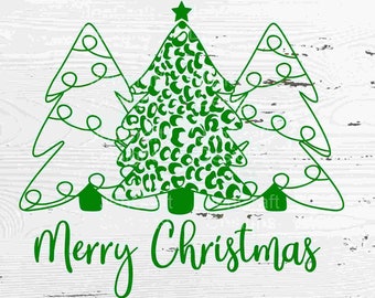 Leopard Print Christmas Tree SVG: Cheetah Pine Tree Cut Files (Cricut, Silhouette)