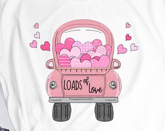 Vintage Valentine Truck SVG: Loads of Love Hearts (Digital Cut File)