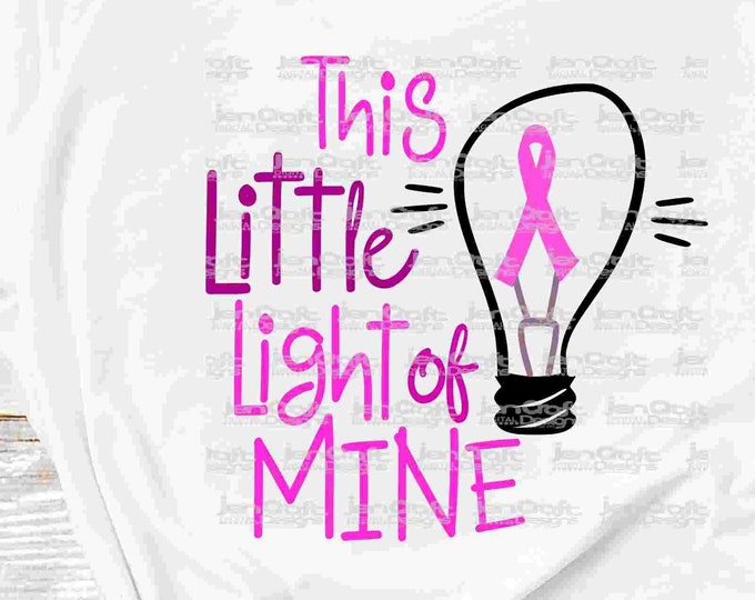 Cancer Ribbon Svg, This little light of mine svg, Breast lung Cancer SVG, Digital design Svg, Eps, Dxf, Png, Sublimation Cricut, Silhouette