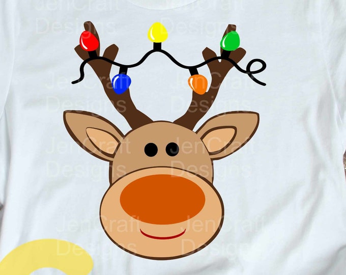 Reindeer svg, Christmas svg monogram svg antlers Cut Files, SVG EPS Png Dxf, Cricut, Silhouette, Digital Cut Files layered