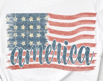 Patriotic American Flag PNG Letter Set: Sublimation Design (Digital Download)