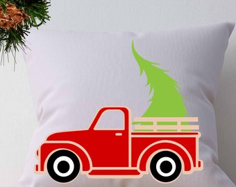 Christmas Truck SVG Antique Truck with Tree SVG Vintage SVG classic truck svg dxf, eps, png Cut File Silhouette, Cricut Digital Cut Files