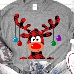 Buffalo Plaid Moose SVG, Christmas SVG, Plaid Pattern xmas Clipart, Reindeer Clip Art, Svg, Eps  Cut File, Png Print file Sublimation Design