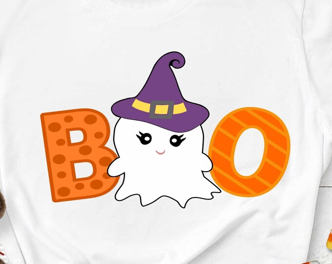 Halloween svg, Boo Ghost svg saying, ghost svg, cute ghost fall autumn svg eps dxf, girly, baby, PNG, Cricut, Silhouette, Cut File Clip art
